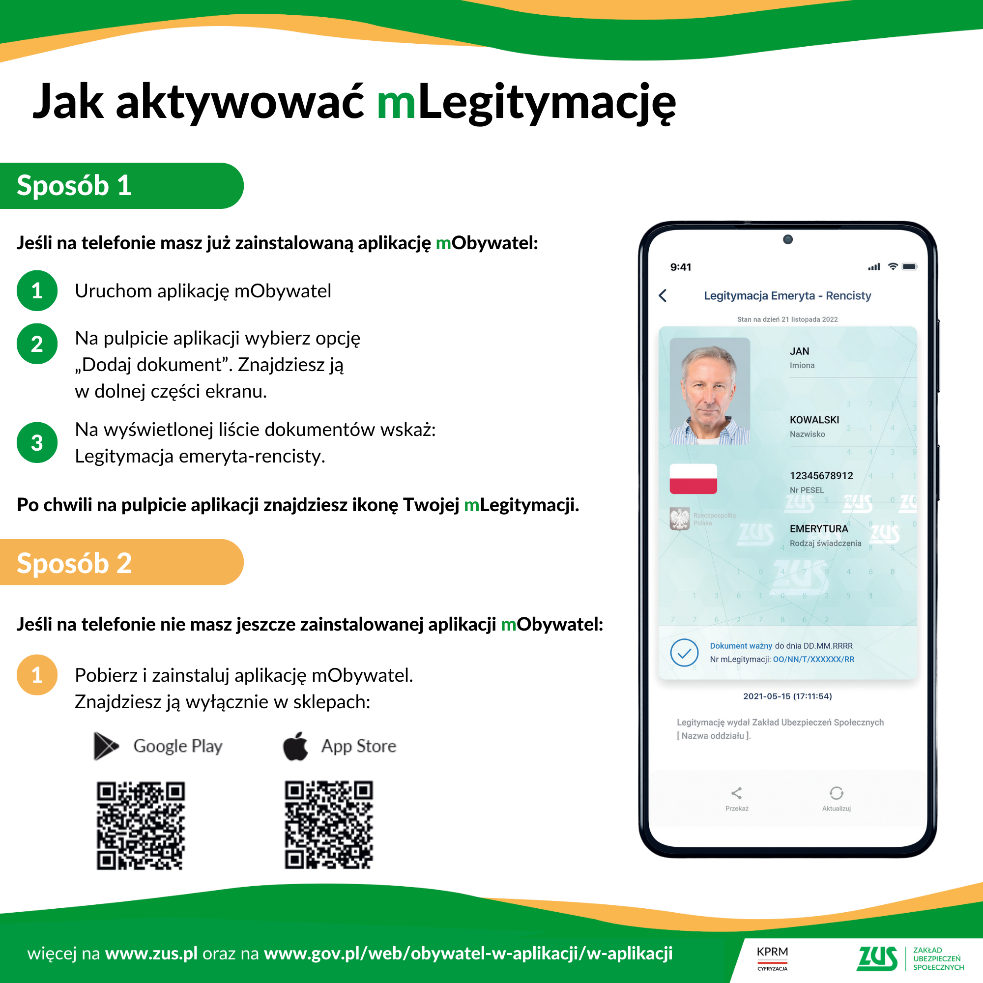 infografika Jak aktywować mLegitymację